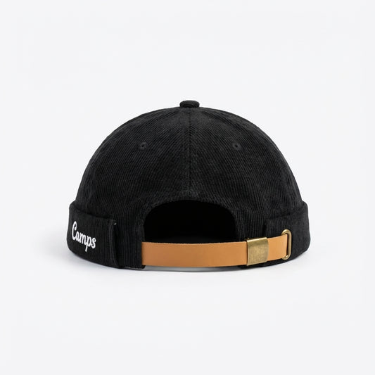 The Black Corduroy Brimless Hat